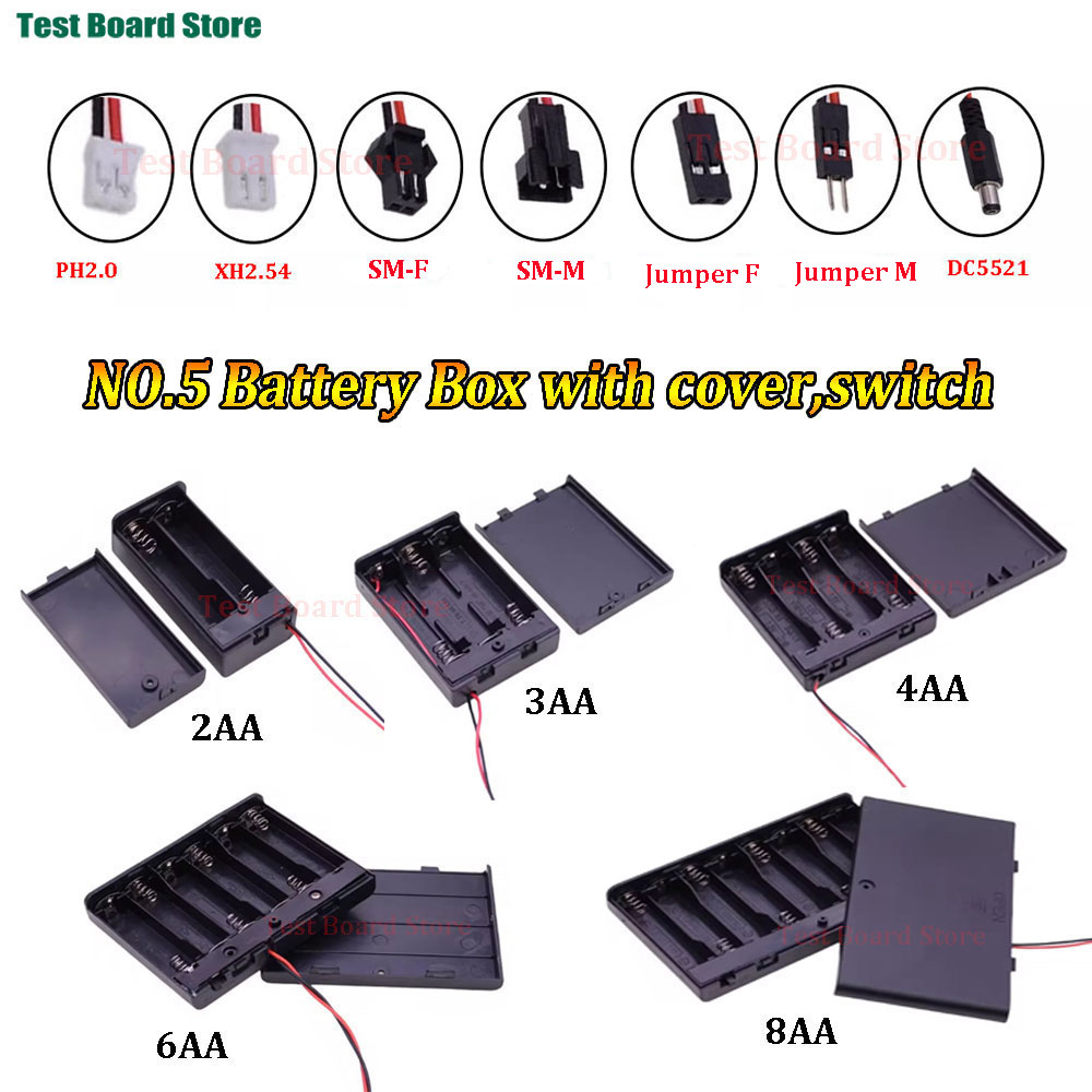 Jumper Wire Kit - กล่องใส่ถ่าน AA 1 ก้อน แบบต่อเรียง พร้อมฝาปิด