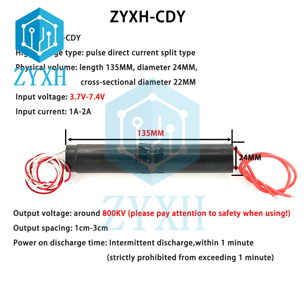 Boost Converter - เครื่องกำเนิดไฟฟ้าแรงสูง3.7V-7.4V 6V-12V เพื่อ60KV 500KV 800KV เพิ่มกำลังไฟโมดูลอินเวอร์เตอร์หม้อแปลงแรงดันไฟฟ้า