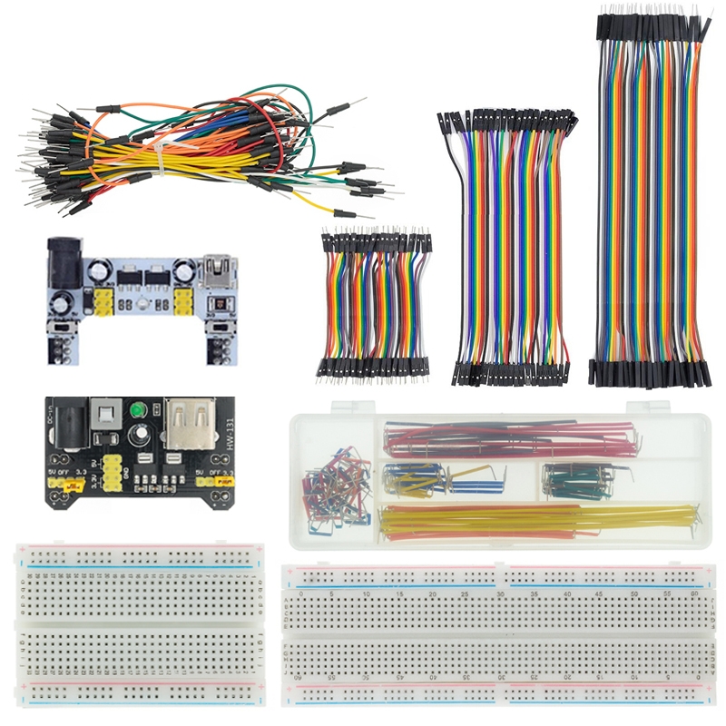 Breadboard 400 Point - เบรดบอร์ด MB102 MB-102 400 830จุด65สายจัมเปอร์แผงวงจรบัดกรี PCB