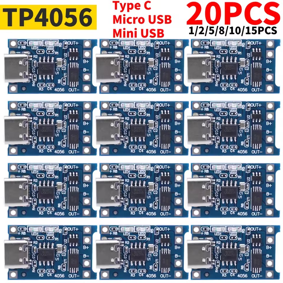 1-20PCS Type-C/Micro/Mini USB  - Tp4056 Module บทวิจารณ์และราคา