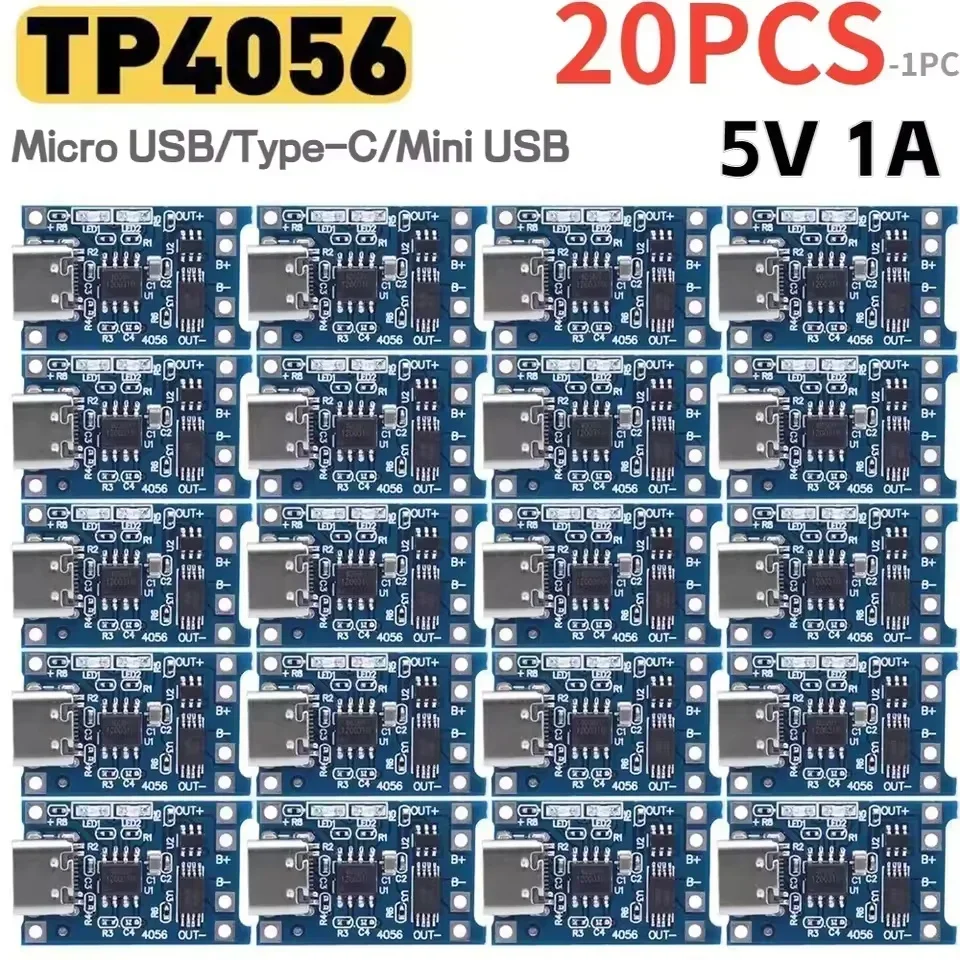 1-20PCS Type-c/ไมโคร/มินิ USB  - Tp4056 Module บทวิจารณ์และราคา