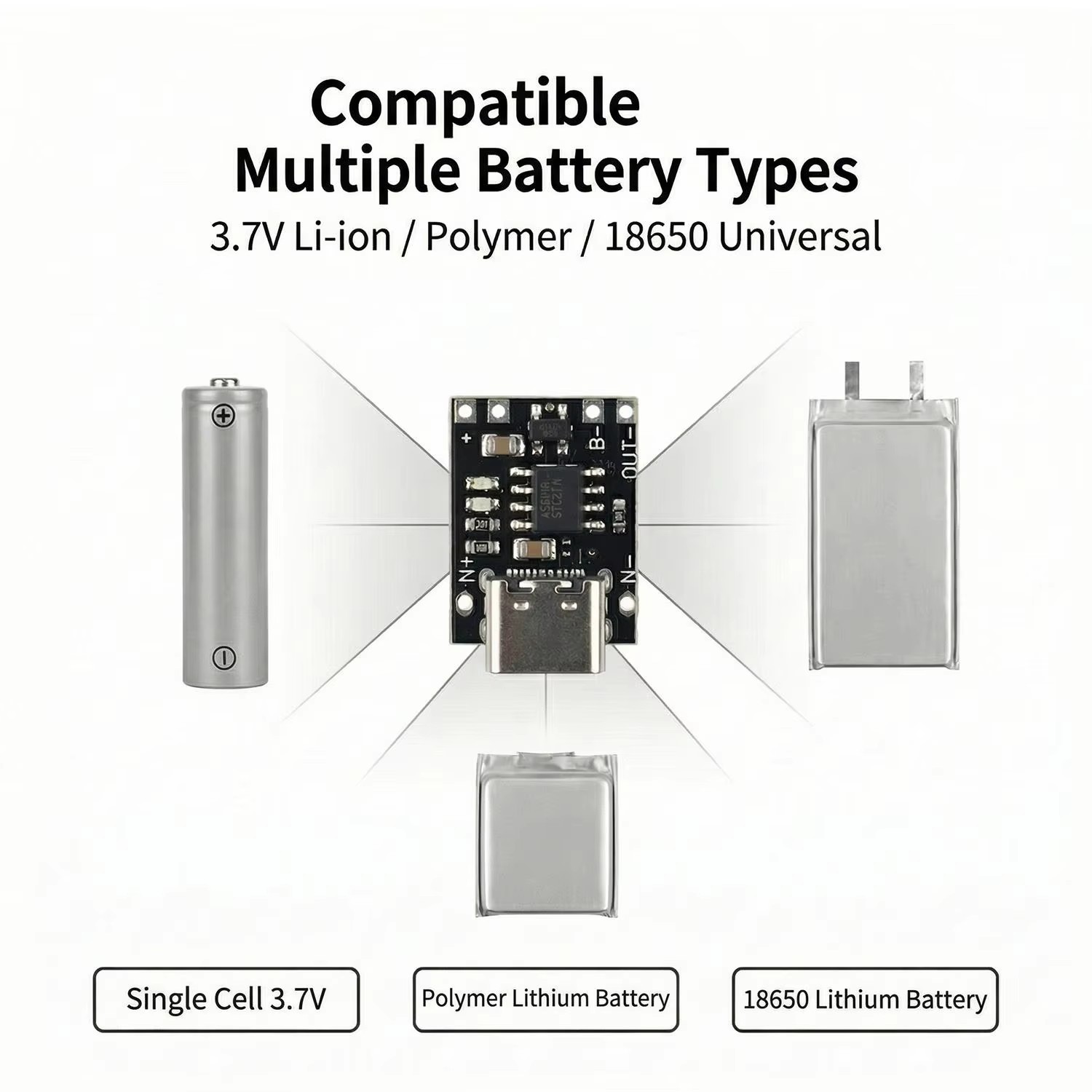 1/10/20PCS 3.7V แบตเตอรี่ลิเธี - Usb C Cable บทวิจารณ์และราคา