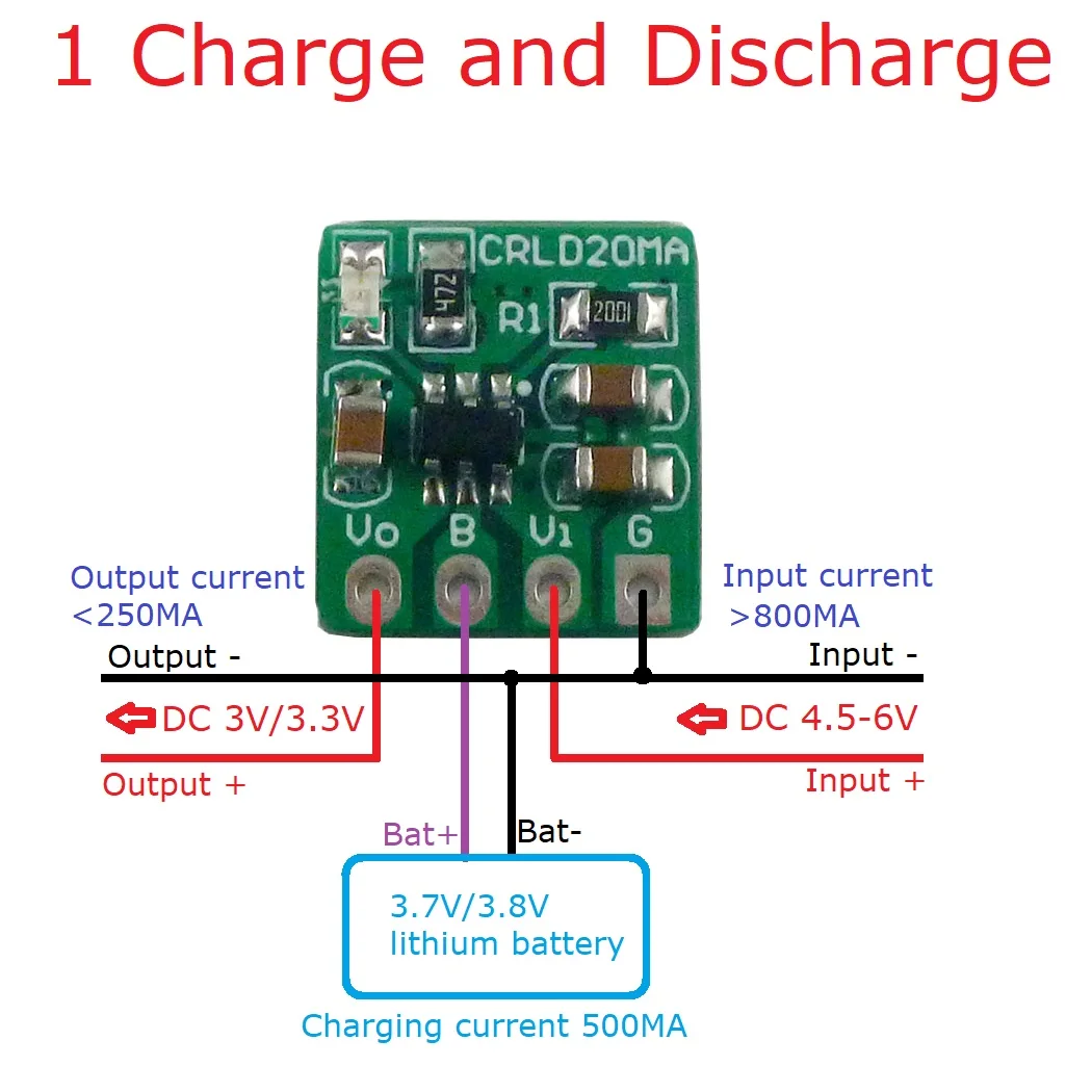 5X CRLD20MA มินิ 2 อิน 1 3.7V  - Li Ion Charger Module บทวิจารณ์และราคา
