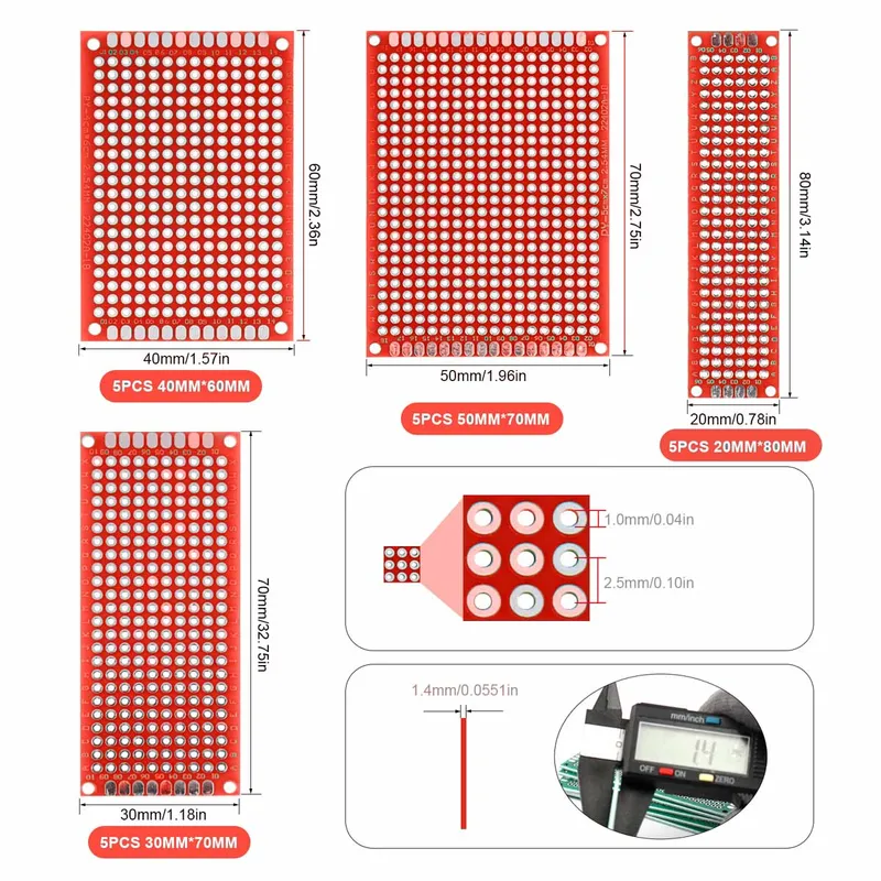 20ชิ้น/ล็อตแผงวงจรต้นแบบ PCB บ - Pcb Prototyping Board บทวิจารณ์และราคา