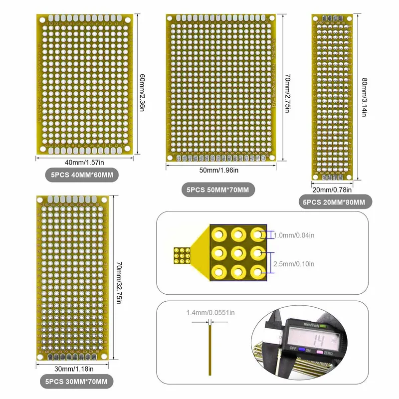 20 ชิ้น/ล็อต PCB ต้นแบบบอร์ด P - Pcb Prototyping Board บทวิจารณ์และราคา